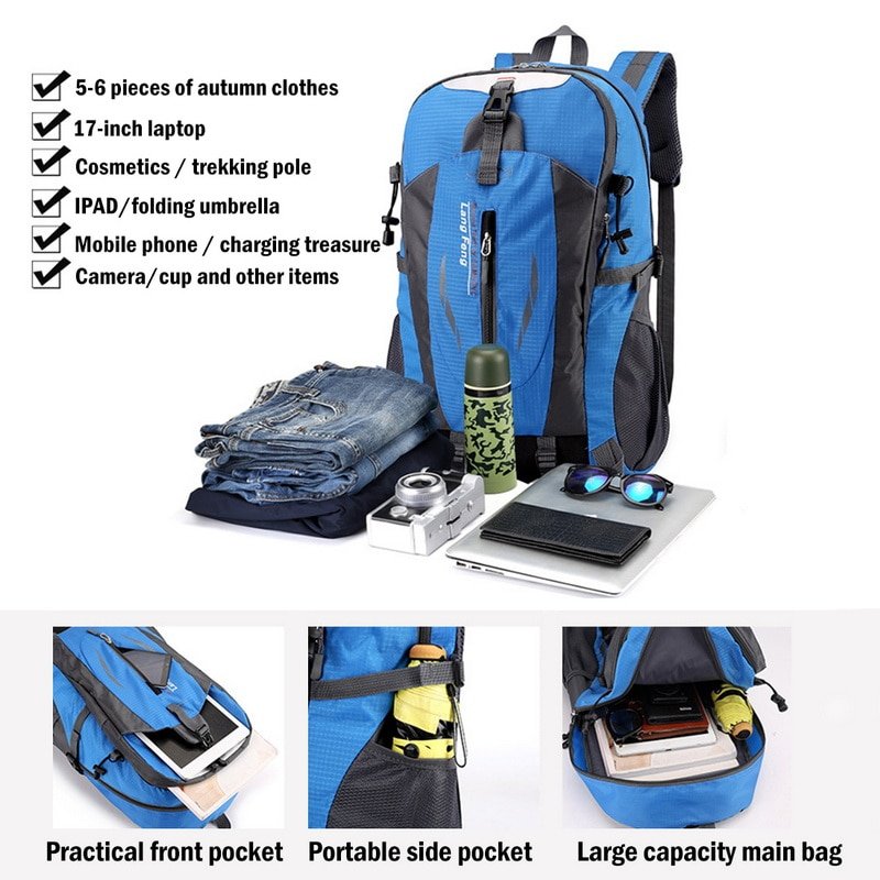 40L Outdoor Waterproof Travel Backpack For Camping, Hiking, Trekking, and Mountaineering - Howlettne