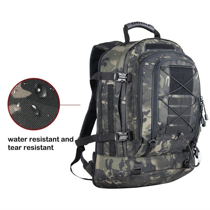 60L Backpack Military Style Outdoor Rucksack Waterproof Bag - Howlettne