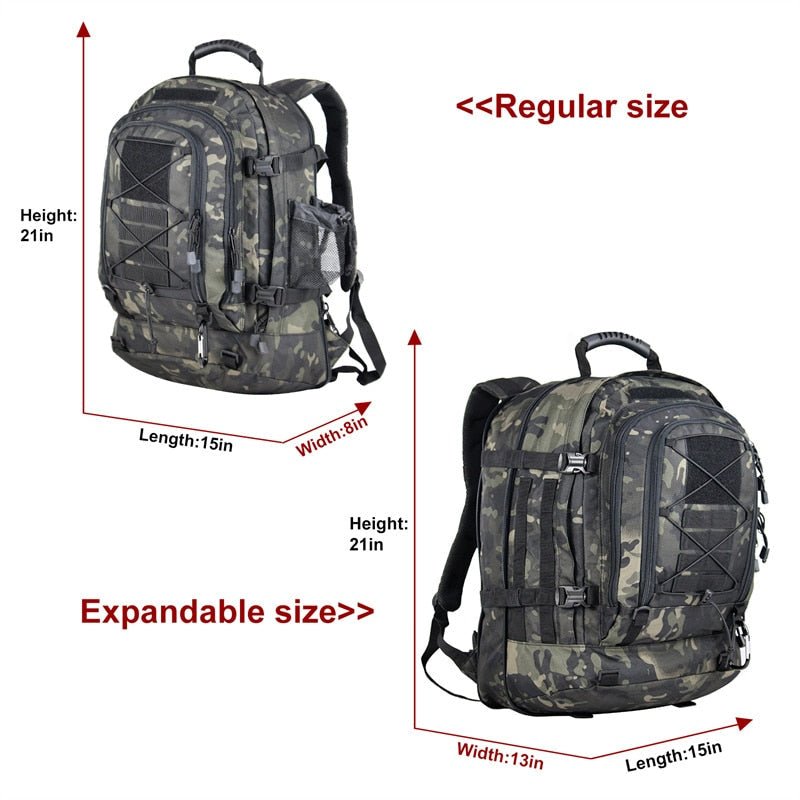 60L Backpack Military Style Outdoor Rucksack Waterproof Bag - Howlettne