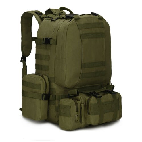 60L Large Backpack Daypack with 3 MOLLE Bags Military Grade Tactical Outdoor - Howlettne