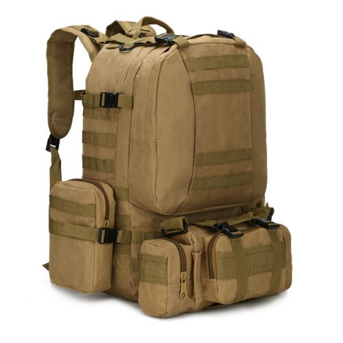 60L Large Backpack Daypack with 3 MOLLE Bags Military Grade Tactical Outdoor - Howlettne